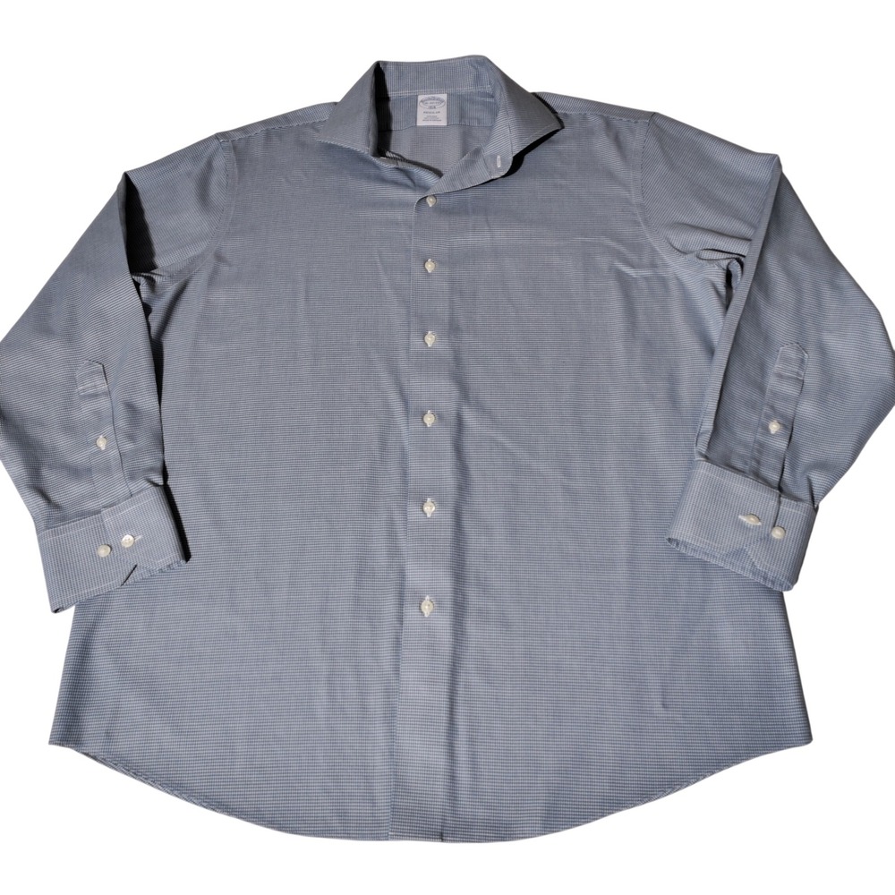 Brooks Brothers 1818 Regular Fit Non-Iron Cotton Houndstooth Shirt 16-32/33 (L)